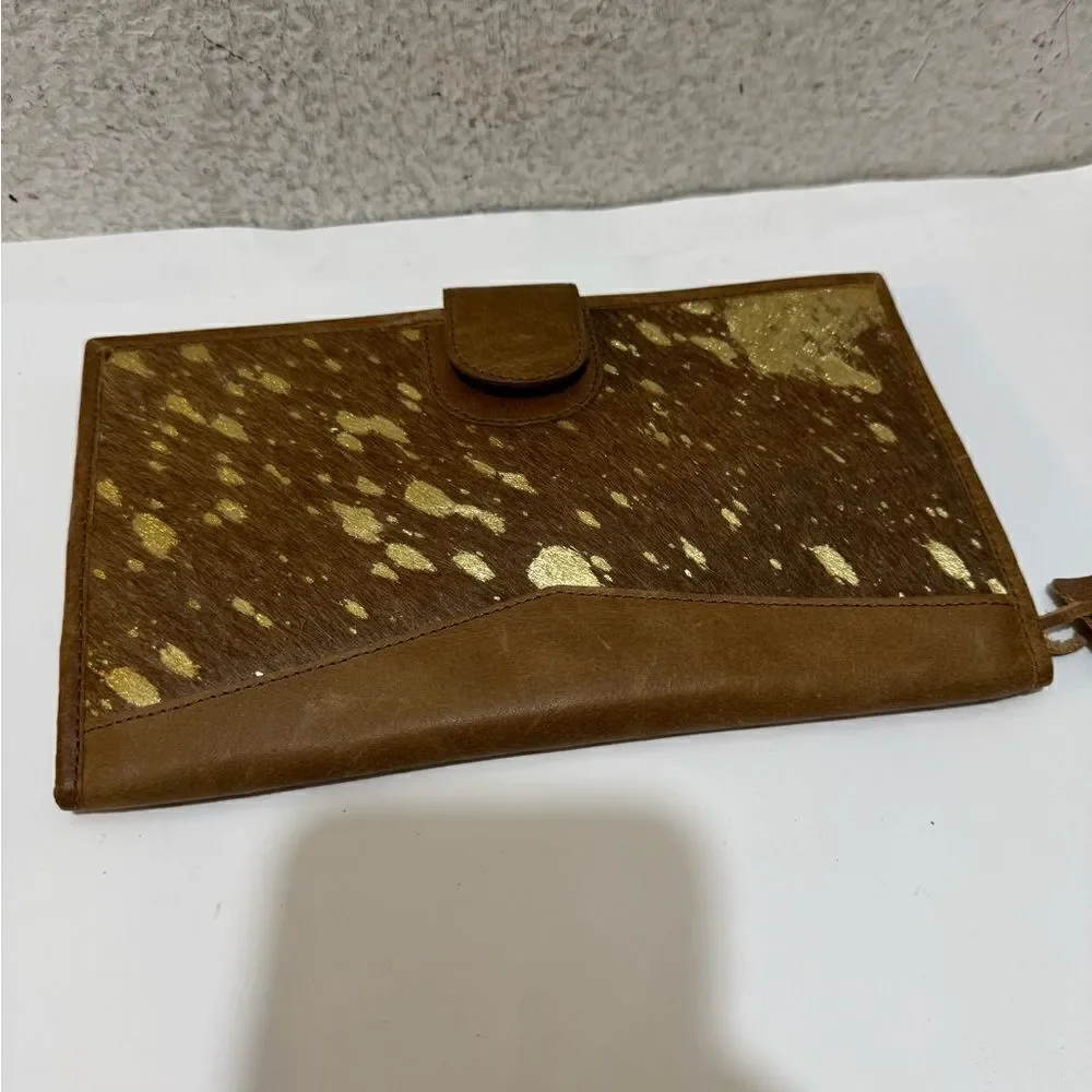 New Jane Marie Wallet Gold Foil Hairon & leather